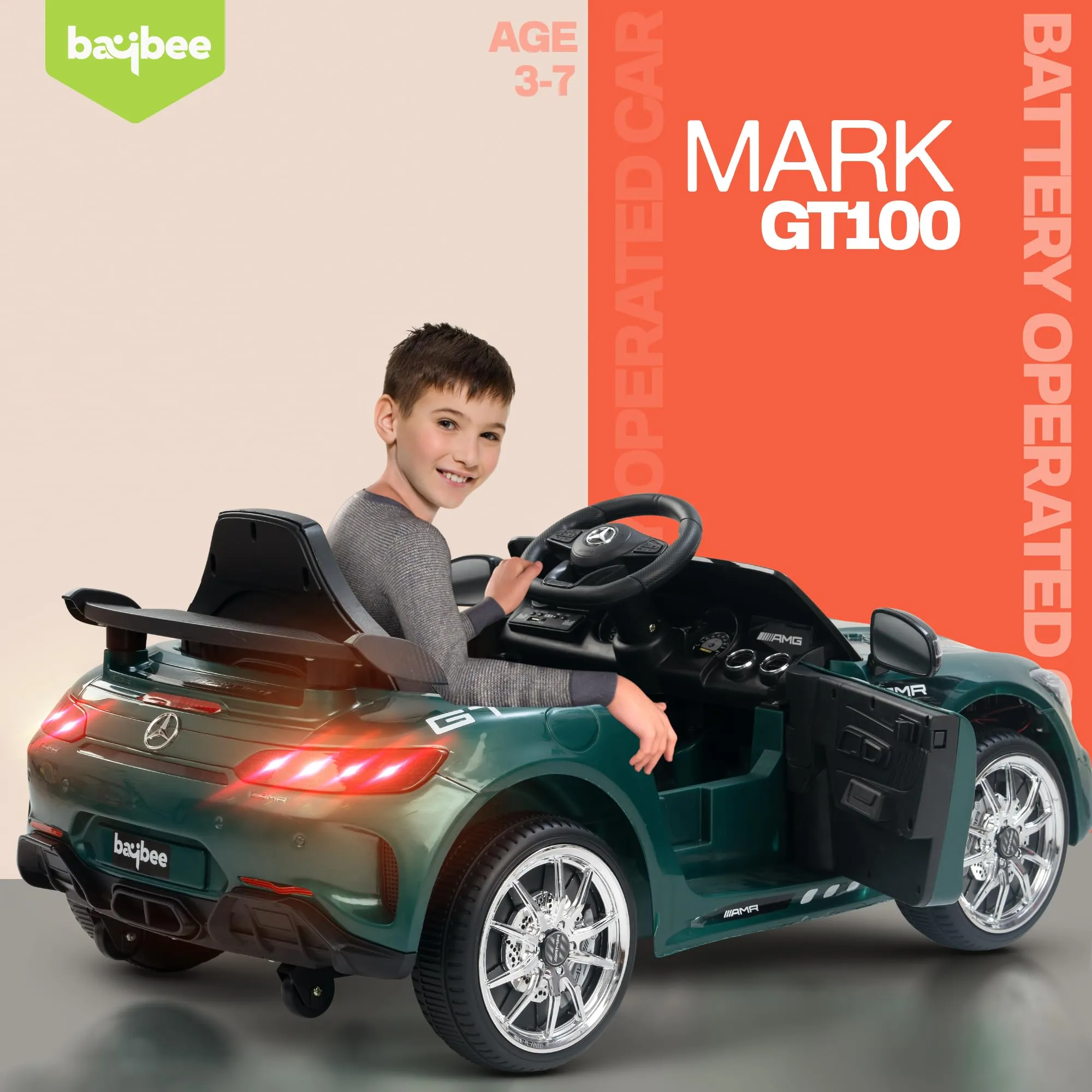 Spyder Pro Battery Operated Car for Kids with Music & Light