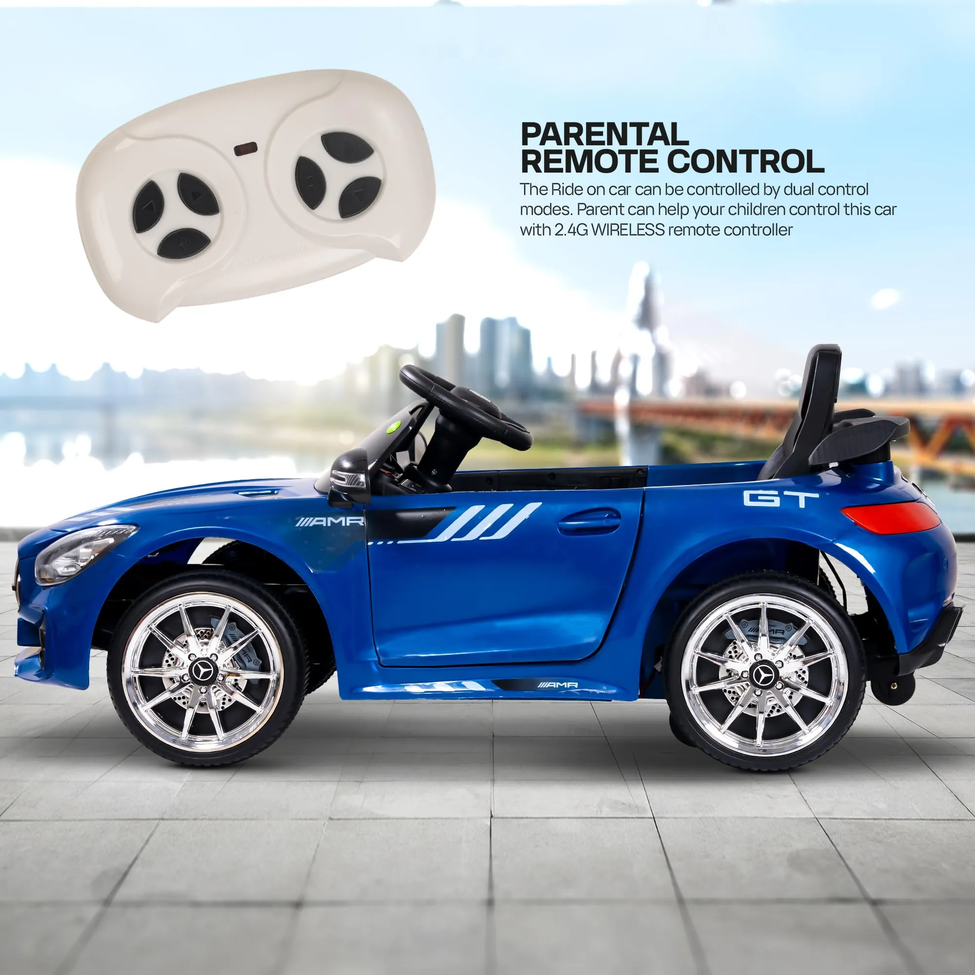 Spyder Pro Battery Operated Car for Kids with Music & Light