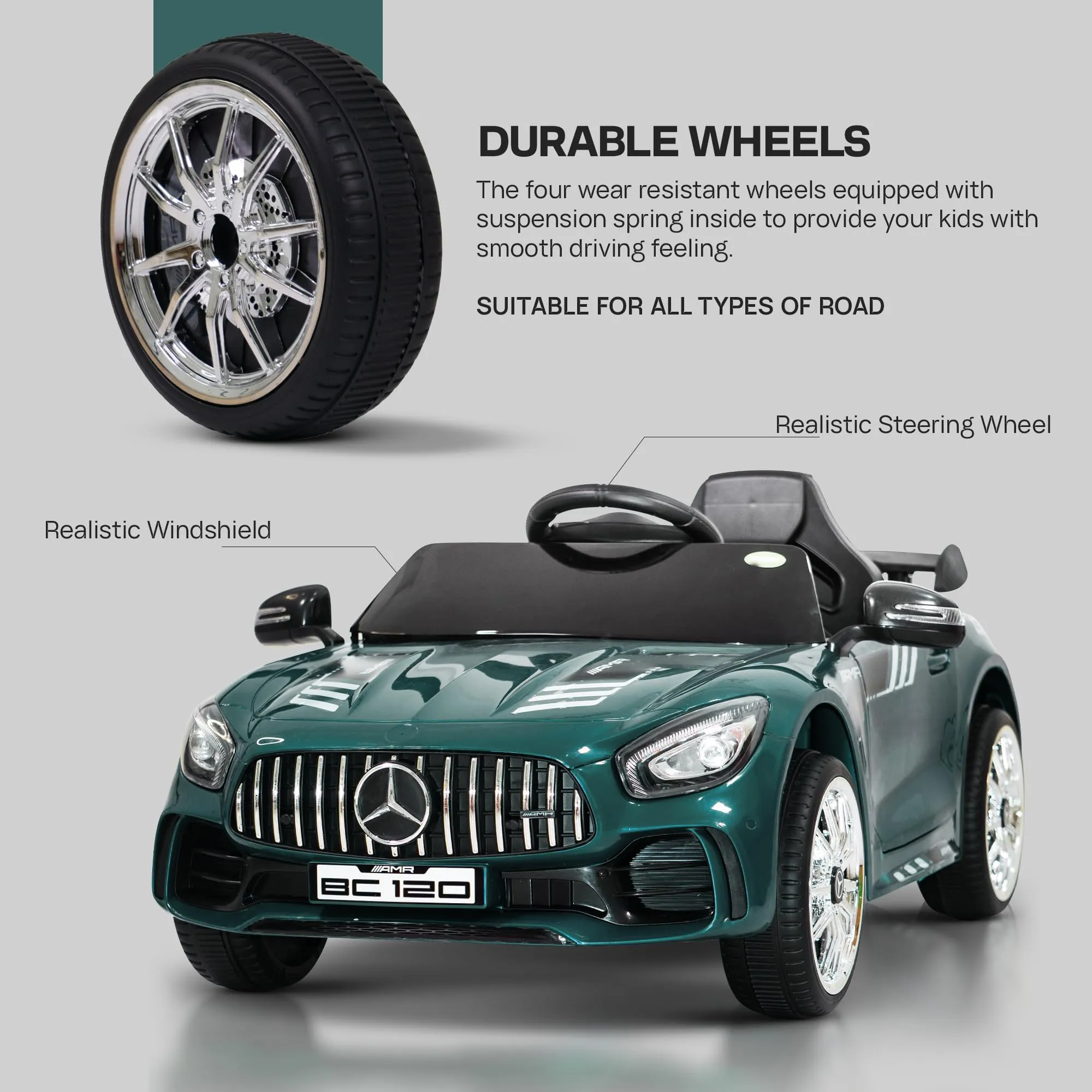 Spyder Pro Battery Operated Car for Kids with Music & Light