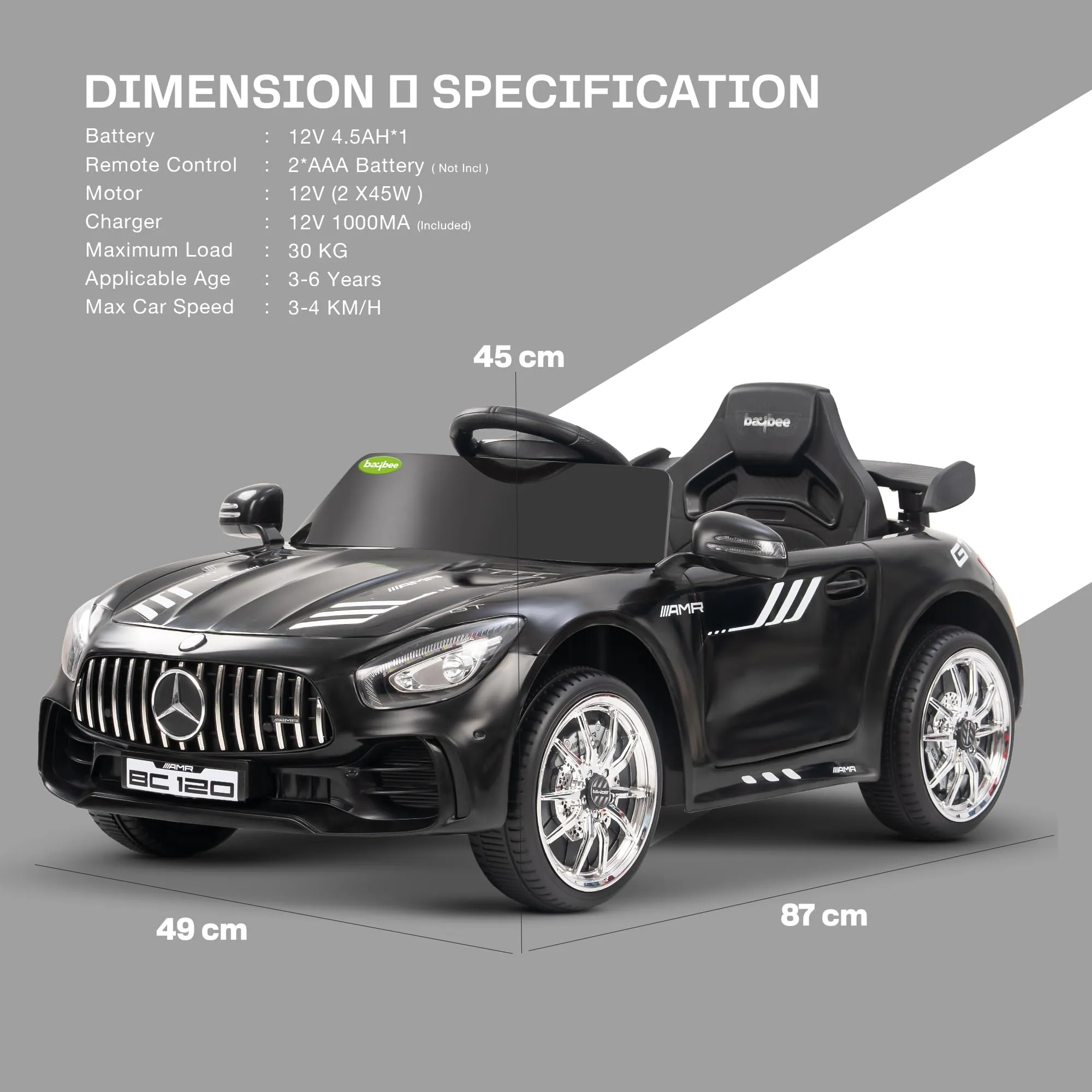 Spyder Pro Battery Operated Car for Kids with Music & Light