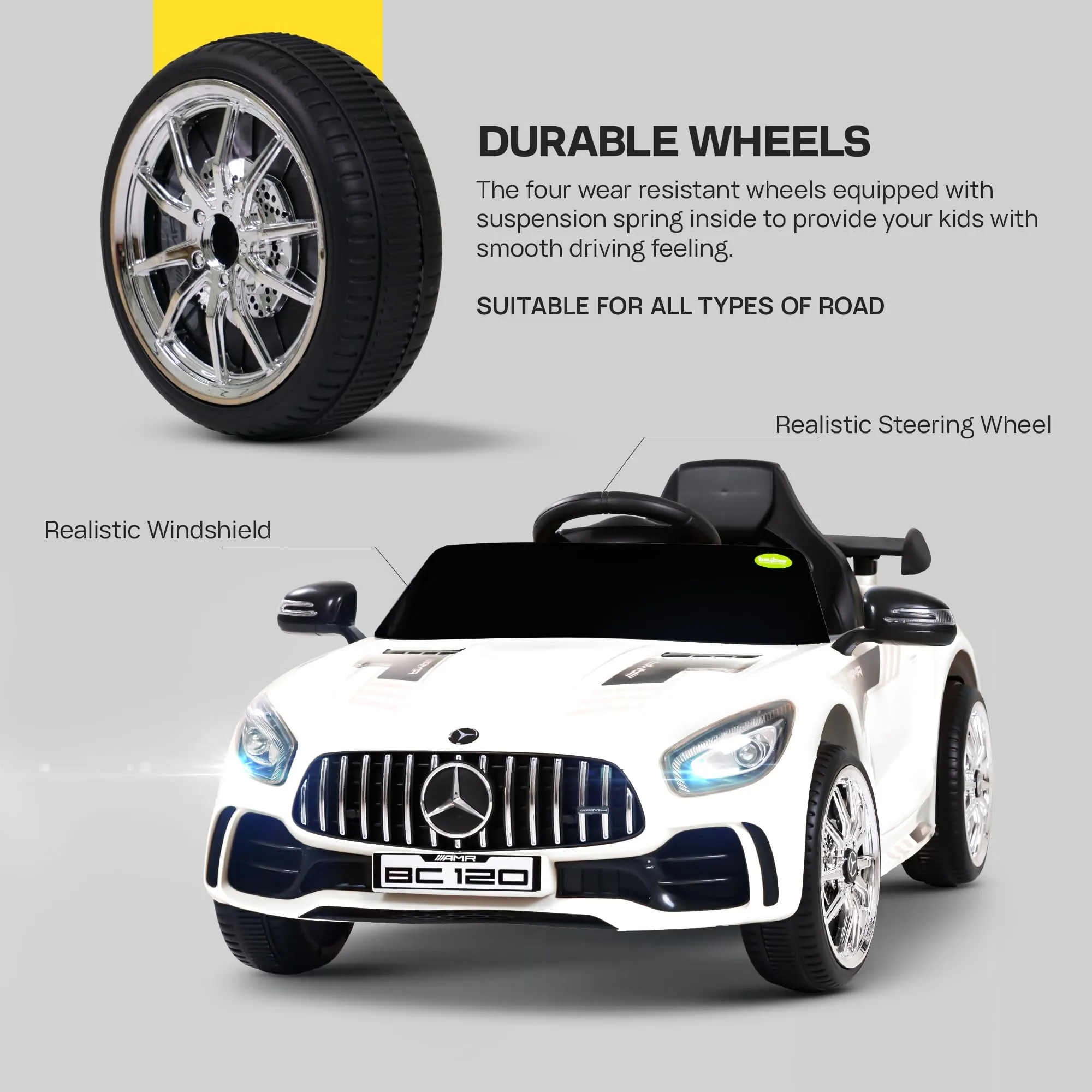 Spyder Pro Battery Operated Car for Kids with Music & Light