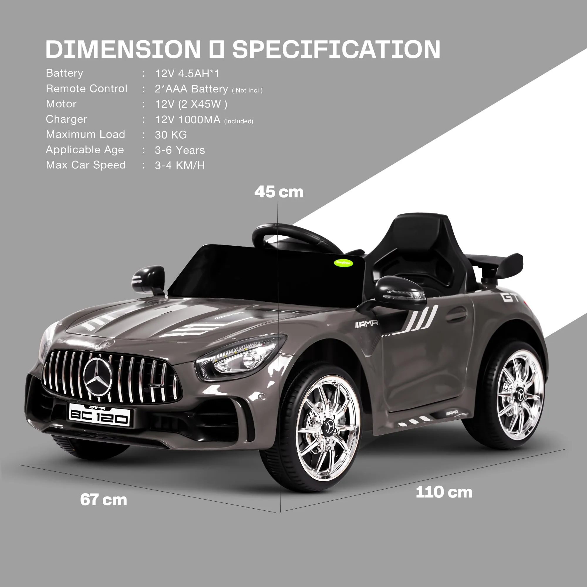 Spyder Pro Battery Operated Car for Kids with Music & Light