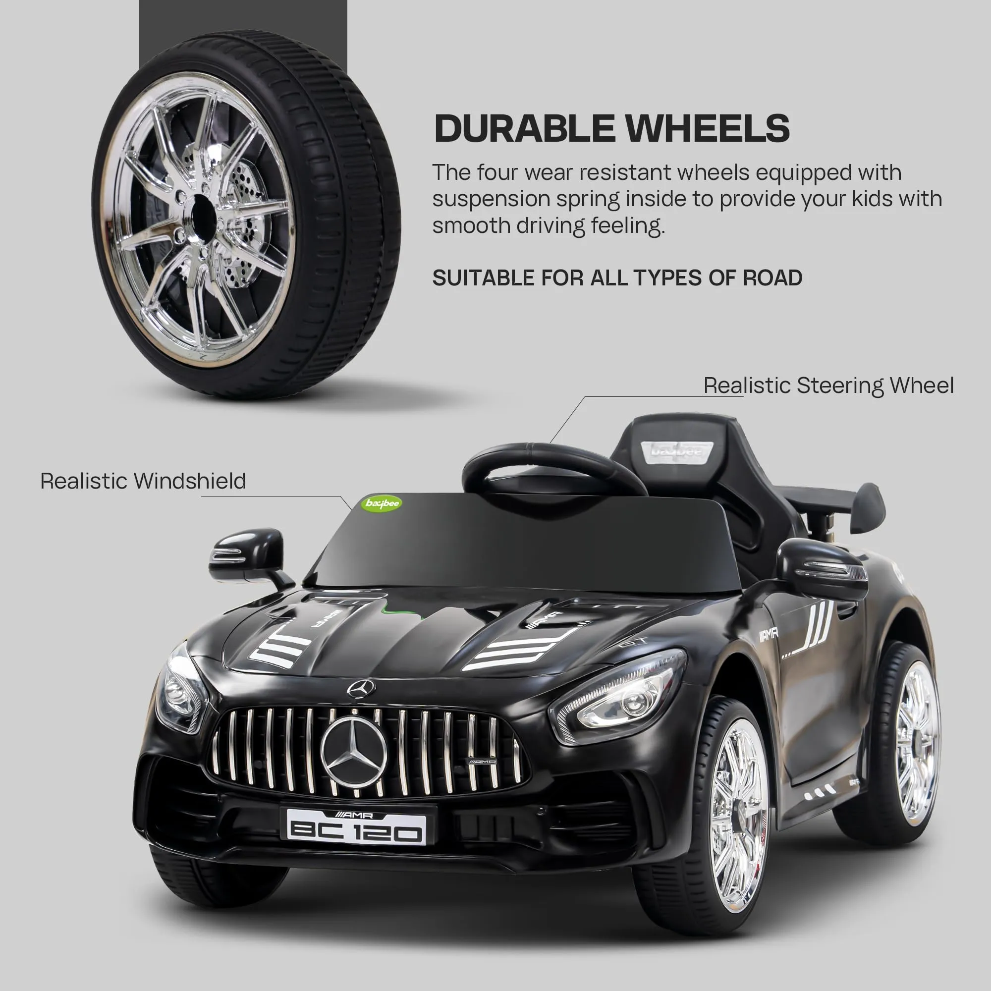 Spyder Pro Battery Operated Car for Kids with Music & Light
