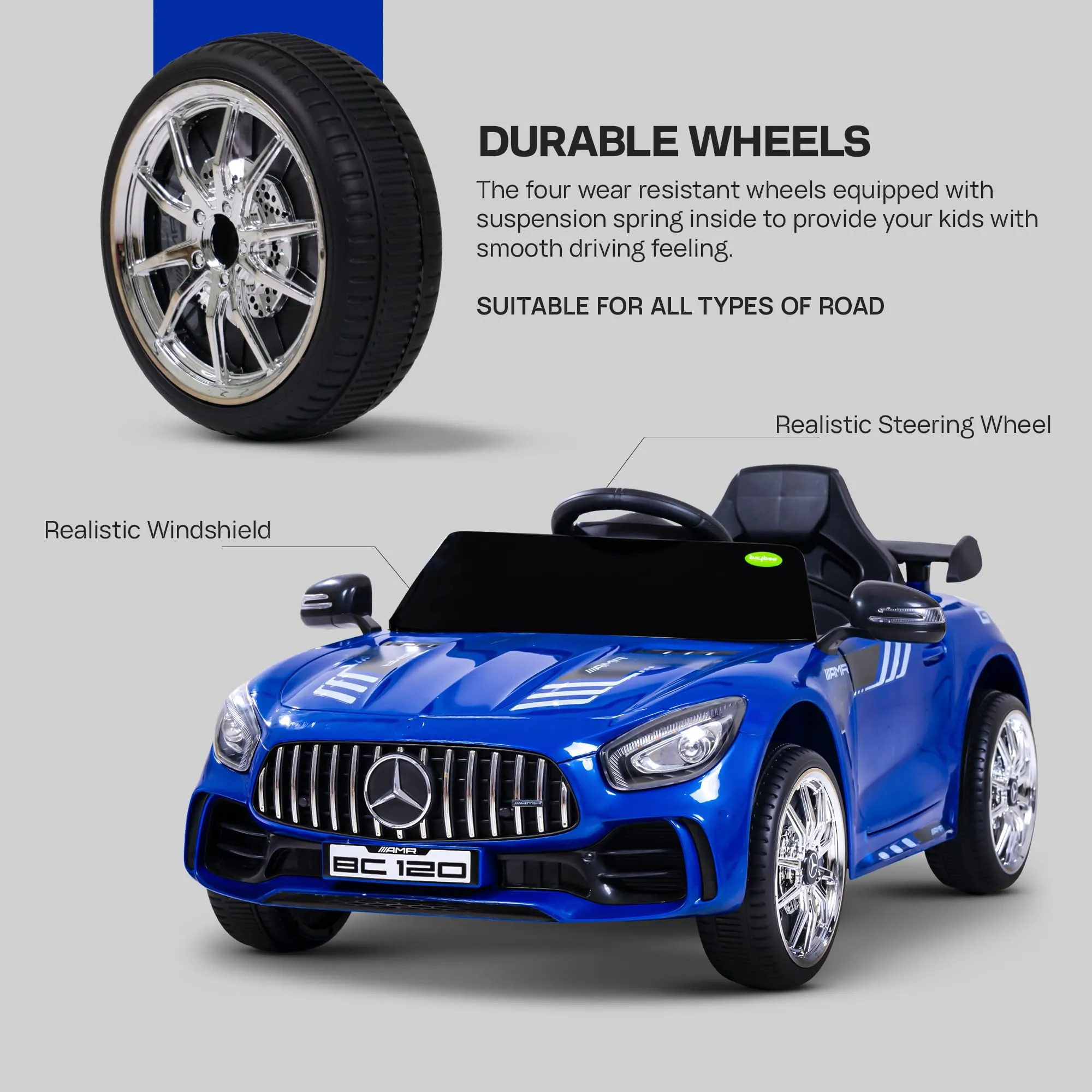 Spyder Pro Battery Operated Car for Kids with Music & Light