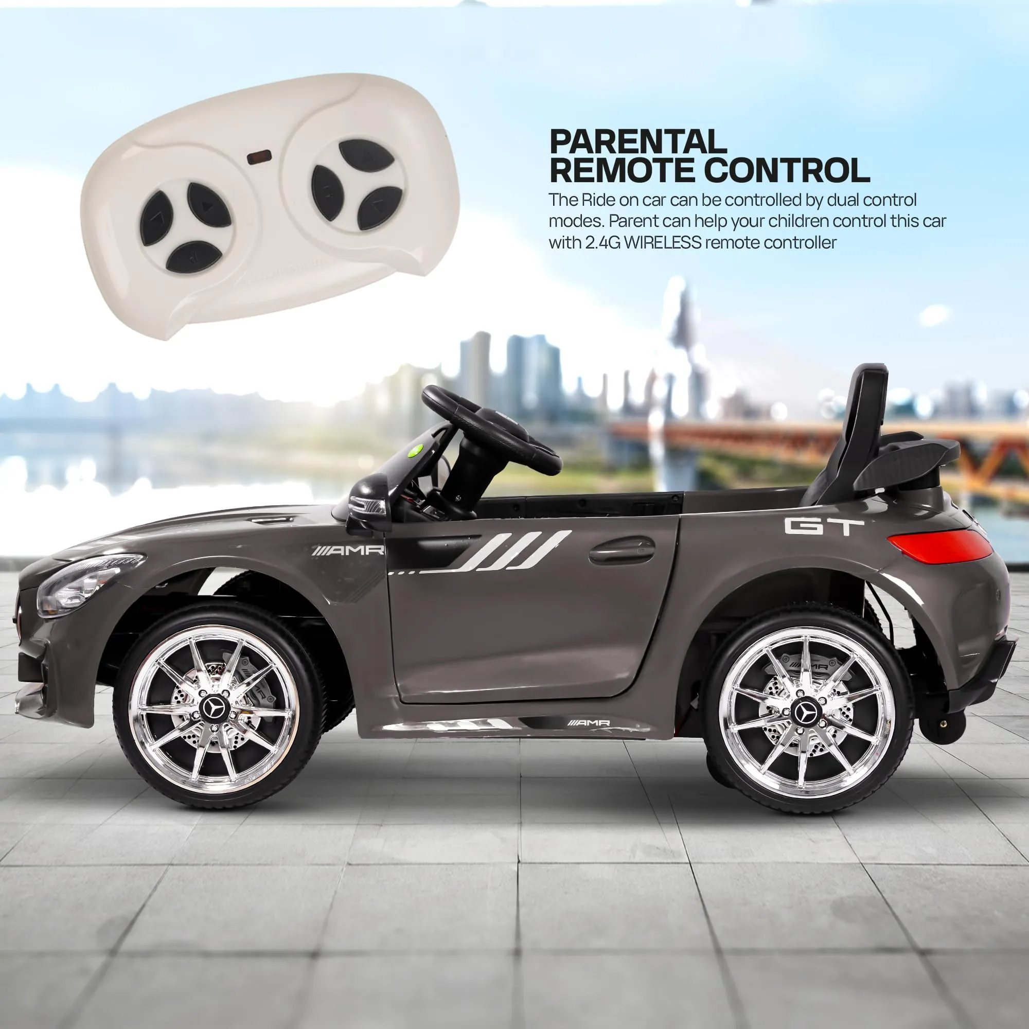 Spyder Pro Battery Operated Car for Kids with Music & Light