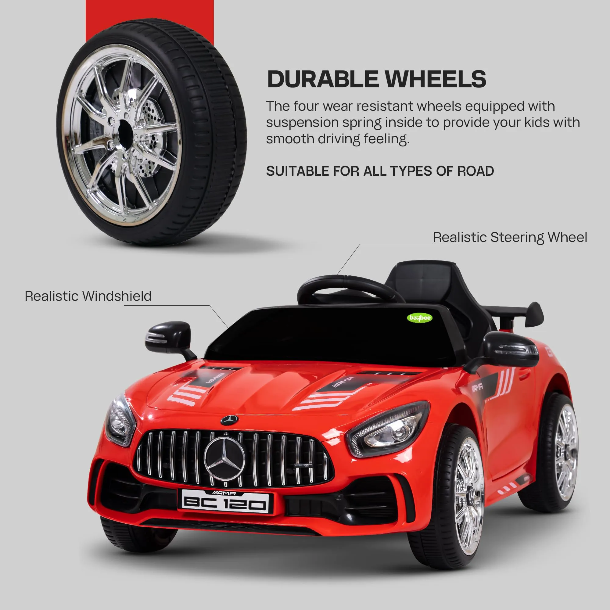 Spyder Pro Battery Operated Car for Kids with Music & Light