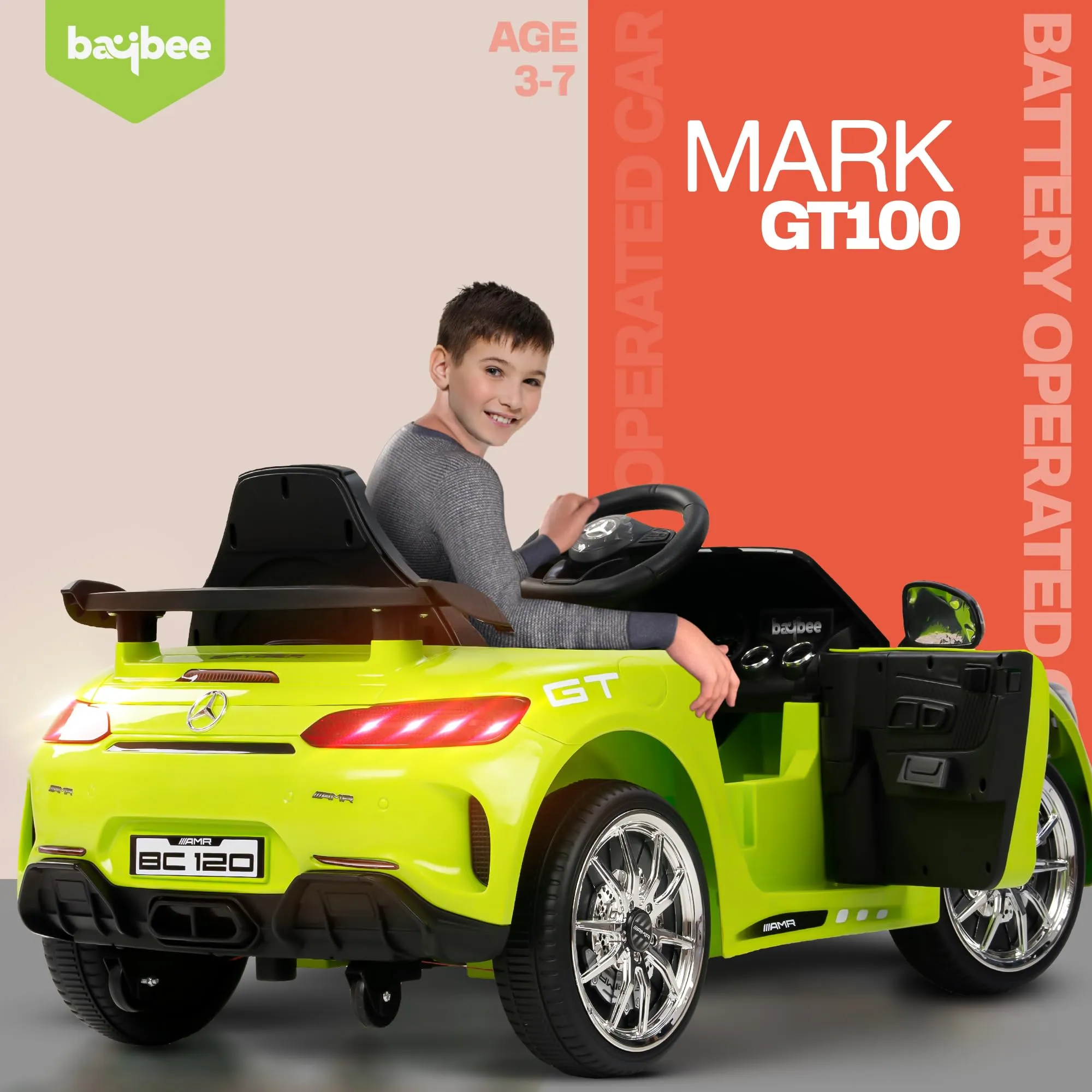 Spyder Pro Battery Operated Car for Kids with Music & Light
