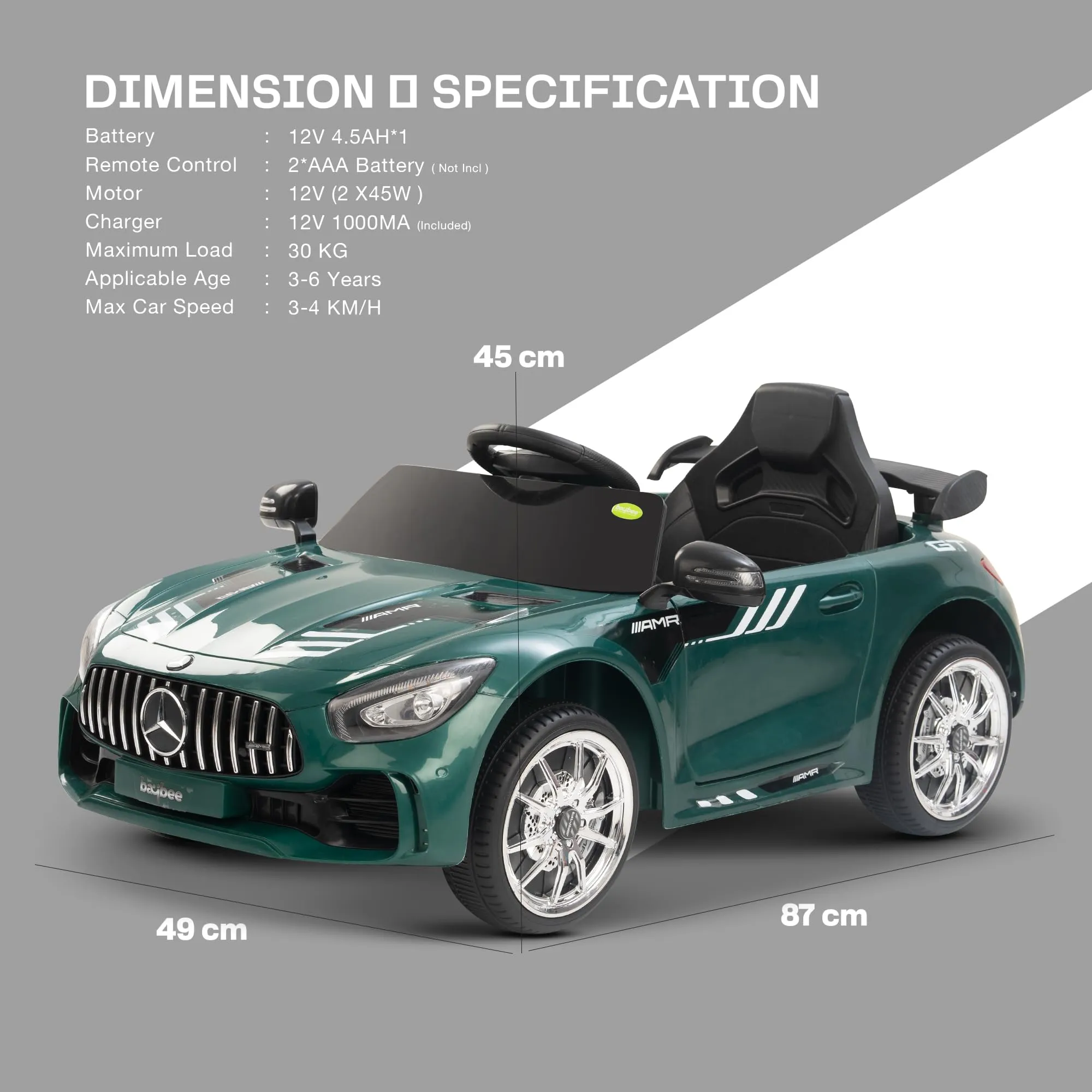 Spyder Pro Battery Operated Car for Kids with Music & Light