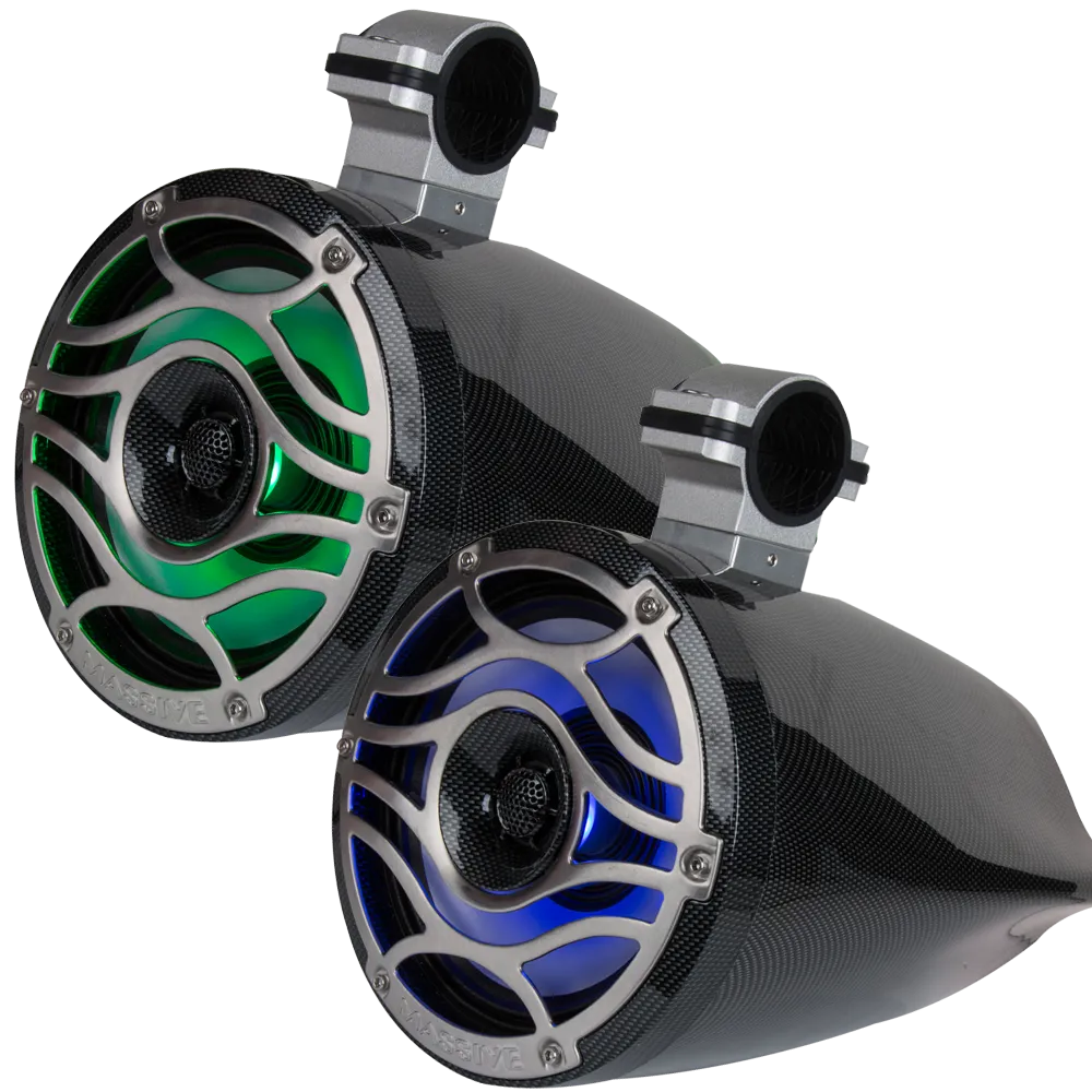 T65C - 6.5" 200 Watts Marine Tower Can Coaxial LED Speakers