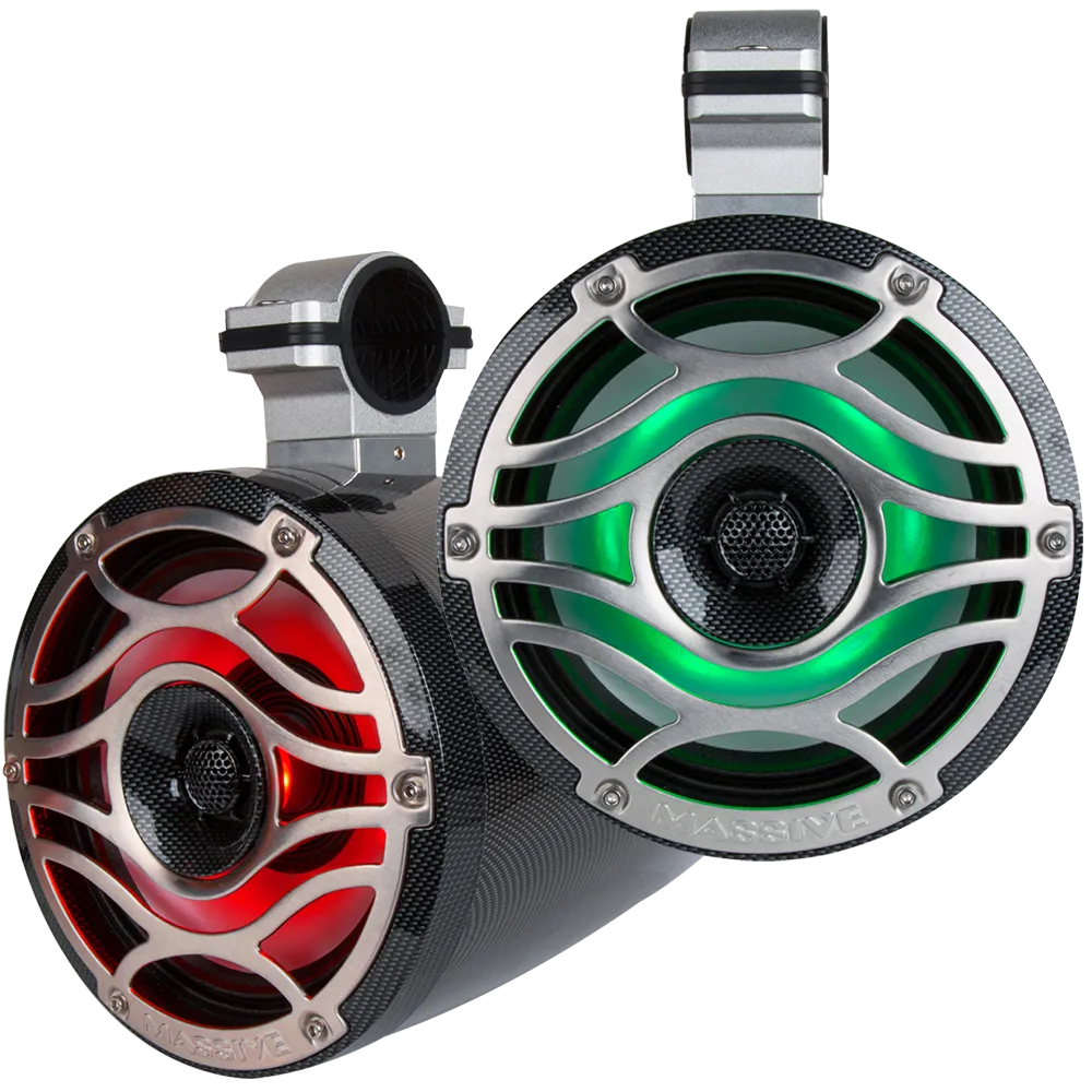 T65C - 6.5" 200 Watts Marine Tower Can Coaxial LED Speakers