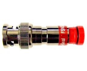 This BNC Snap N Seal RG59 CATV Coax Cable Connector comes with a red ring and is available in a 25-piece bag