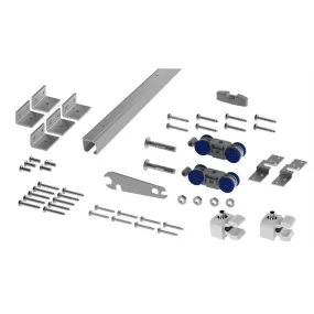 Top Hung Straight Sliding Single Door Kit - Max Weight 100kg - Max Door Width 1250mm - 2.4m Track