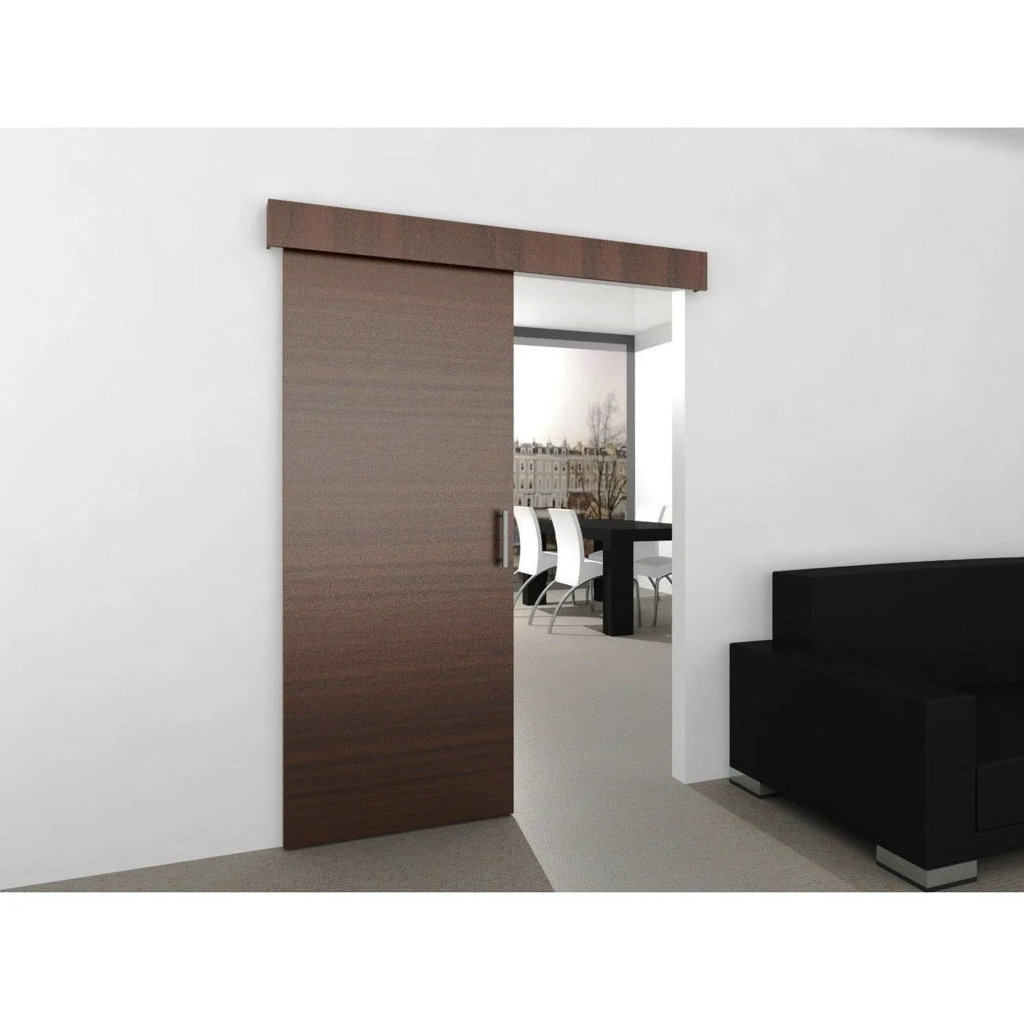Top Hung Straight Sliding Single Door Kit - Max Weight 100kg - Max Door Width 1250mm - 2.4m Track