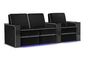 Valencia Naples Elegance Home Theater Seating Row of 3 Loveseat Left, Raven
