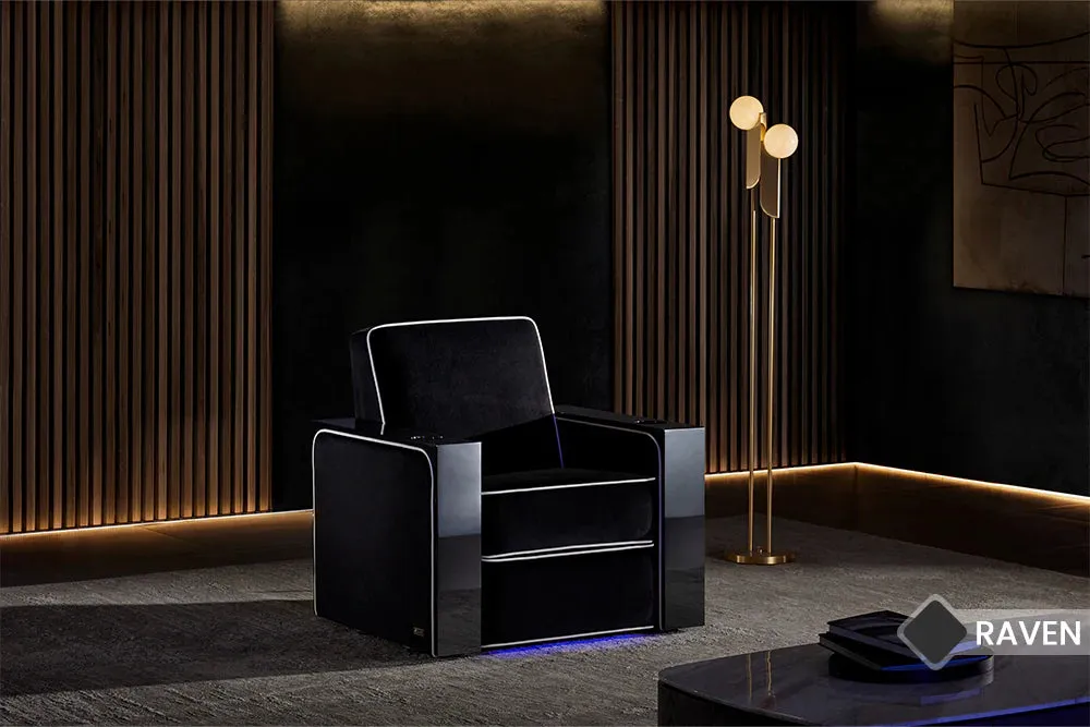 Valencia Naples Elegance Home Theater Seating Row of 4, Raven
