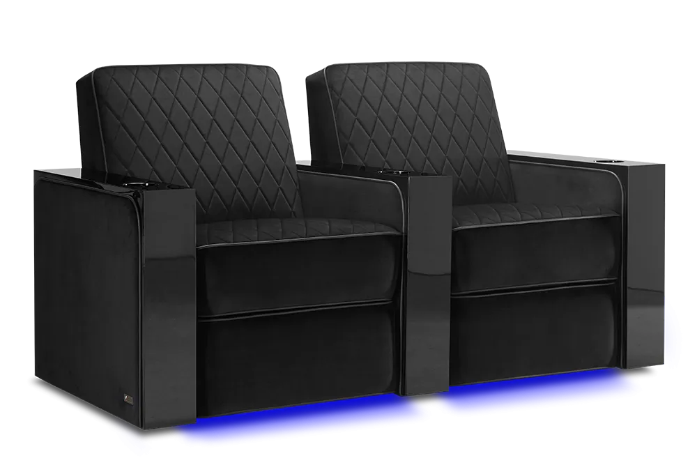 Valencia Naples Prestige Home Theater Seating Row of 2, Raven