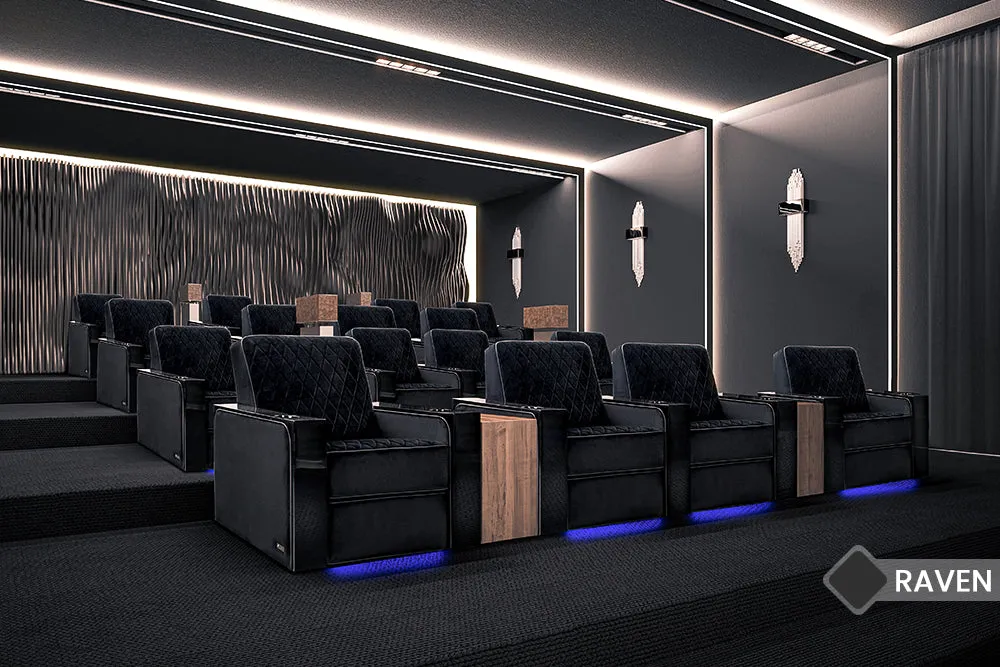 Valencia Naples Prestige Home Theater Seating Row of 2, Raven