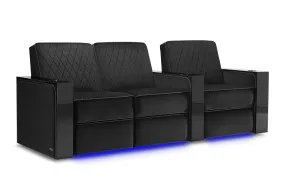 Valencia Naples Prestige Home Theater Seating Row of 3 Loveseat Left, Raven
