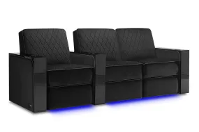 Valencia Naples Prestige Home Theater Seating Row of 3 Loveseat Right, Raven