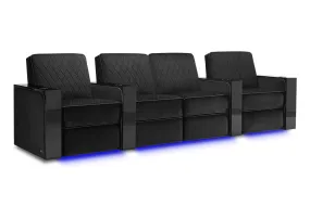 Valencia Naples Prestige Home Theater Seating Row of 4 Loveseat Center, Raven