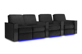 Valencia Naples Prestige Home Theater Seating Row of 4 Loveseat Left, Raven