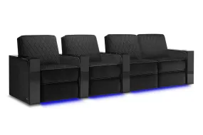Valencia Naples Prestige Home Theater Seating Row of 4 Loveseat Right, Raven