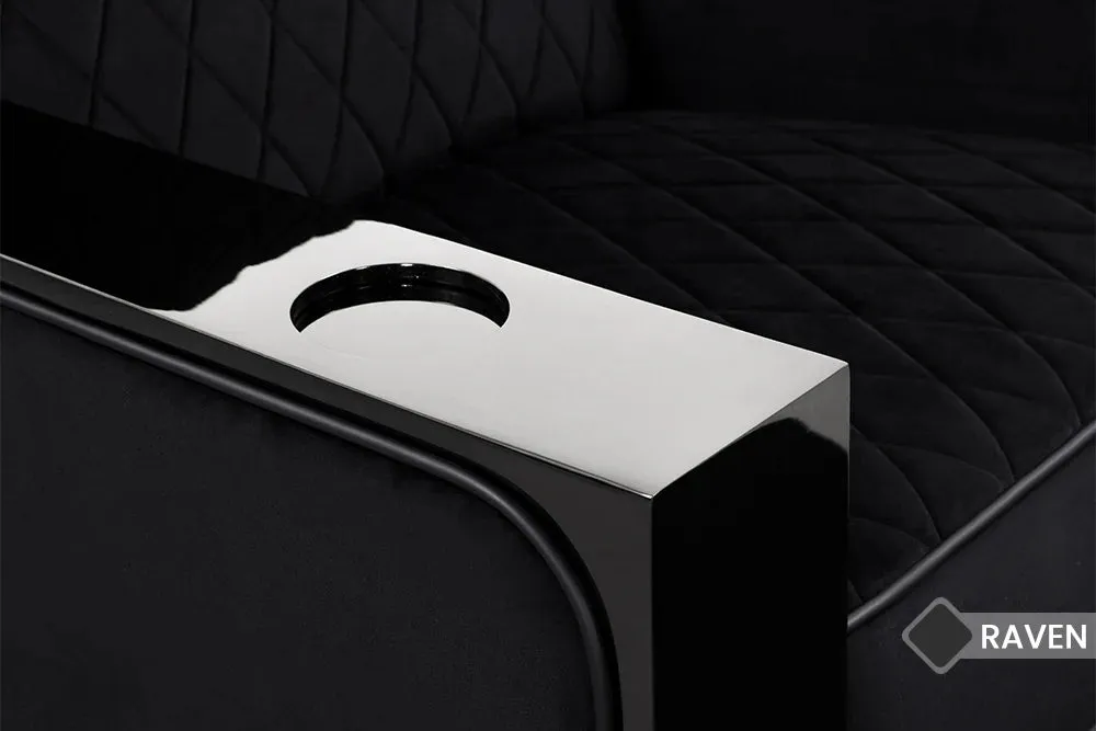 Valencia Naples Prestige Home Theater Seating Row of 4, Raven