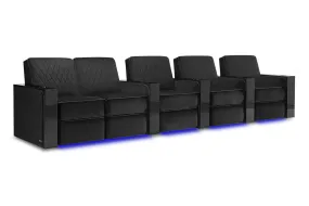 Valencia Naples Prestige Home Theater Seating Row of 5 Loveseat Left, Raven