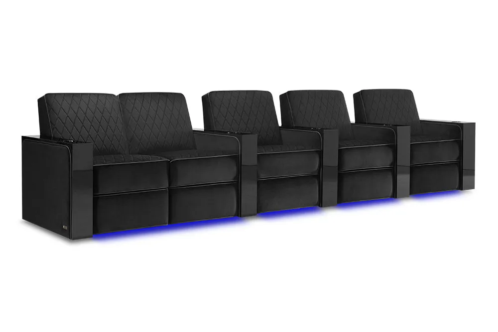 Valencia Naples Prestige Home Theater Seating Row of 5 Loveseat Left, Raven