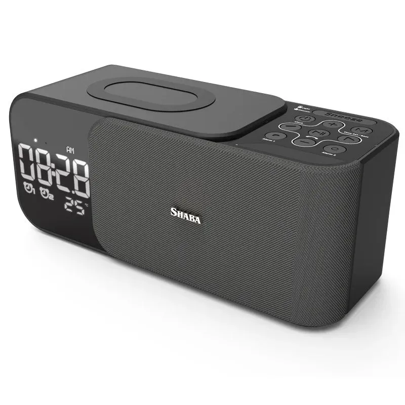 WD-500 Digital Led Mirror Alarm Clock Night Light Led Bluetooth Speakers with Wireless Charger Stereo Speakers