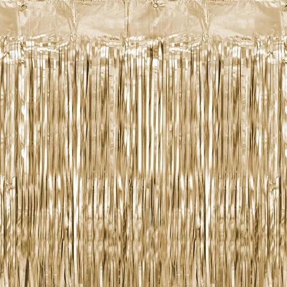 White Gold Shimmer Foil Curtain / Balloon Tassel