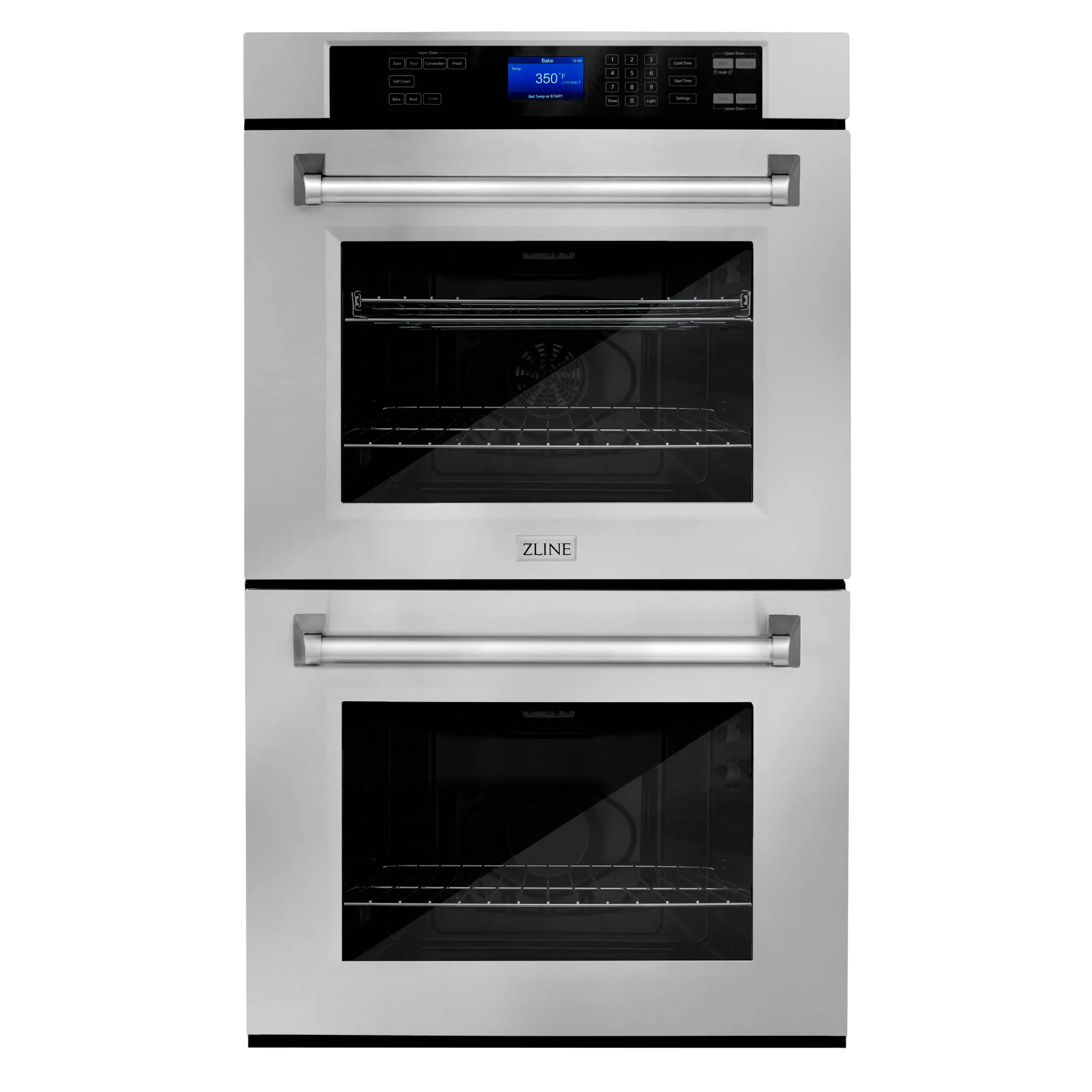 ZLINE 5-Piece Appliance Package - 30-Inch Rangetop, Refrigerator, 30-Inch Electric Double Wall Oven, 3-Rack Dishwasher, and Convertible Wall Mount Hood in Stainless Steel (5KPR-RTRH30-AWDDWV)