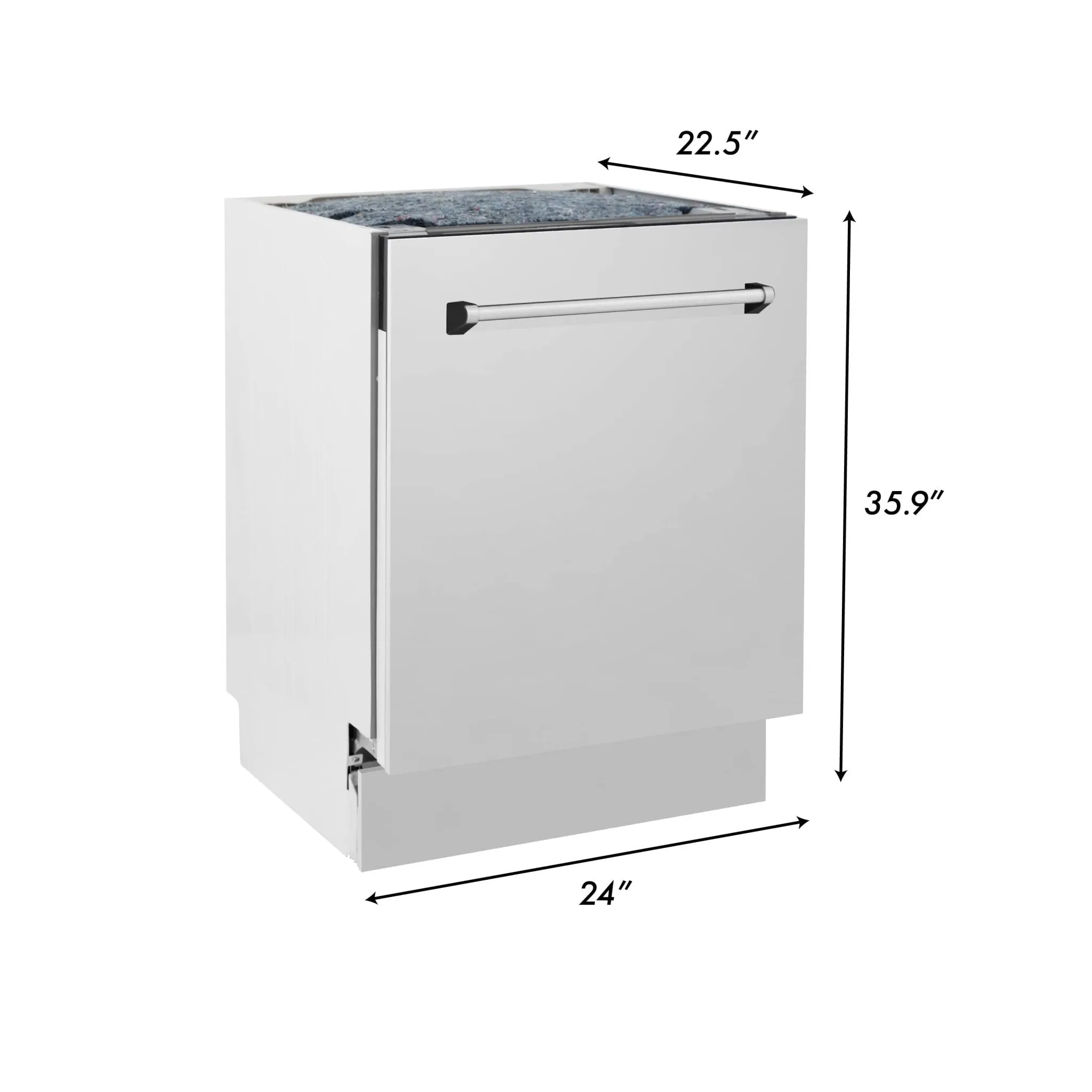 ZLINE 5-Piece Appliance Package - 30-Inch Rangetop, Refrigerator, 30-Inch Electric Double Wall Oven, 3-Rack Dishwasher, and Convertible Wall Mount Hood in Stainless Steel (5KPR-RTRH30-AWDDWV)