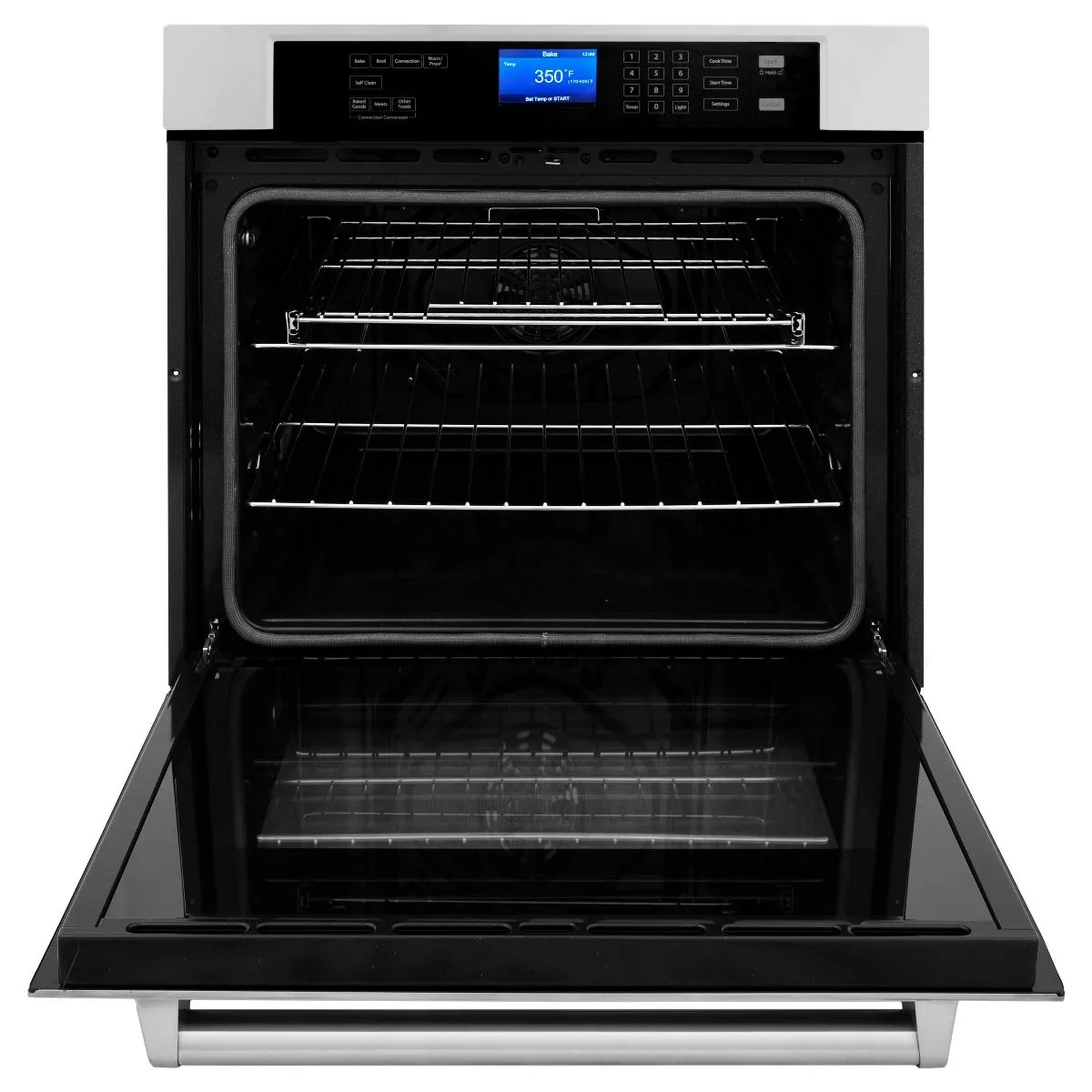 ZLINE 5-Piece Appliance Package - 36-Inch Rangetop, Refrigerator with Water Dispenser, 30-Inch Electric Wall Oven, 3-Rack Dishwasher, and Convertible Wall Mount Hood in Stainless Steel (5KPRW-RTRH36-AWSDWV)
