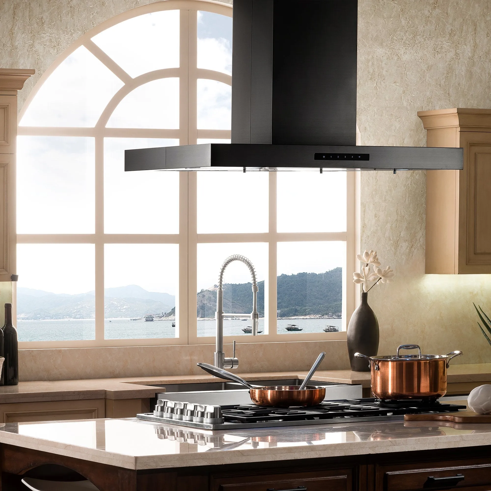 ZLINE Island Mount Range Hood in Black Stainless Steel (BSKE2iN)